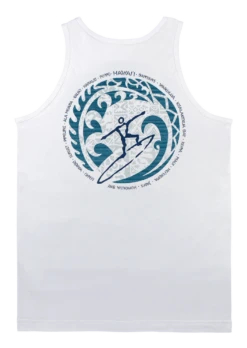 Men's TANK TOP - Petro Wave: White -Hawaiian Style Shop 13192 TankTop PetroWave Back White 66871.1682985380