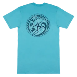 Crew Neck Tee - Petro Wave: Pacific Blue -Hawaiian Style Shop 13330 CrewNeckTee PetroWave Back PacificBlue 88433.1661896483