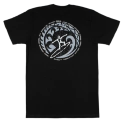 Crew Neck Tee - MAUI Petro Wave: Black -Hawaiian Style Shop 13330M CrewNeckTee MauiPetroWave Back Black 82649.1661897866