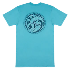 Crew Neck Tee - MAUI Petro Wave: Pacific Blue 5 Crew Neck Tee - MAUI Petro Wave: Pacific Blue -Hawaiian Style Shop 13330M CrewNeckTee MauiPetroWave Back PacificBlue 42826.1661898050