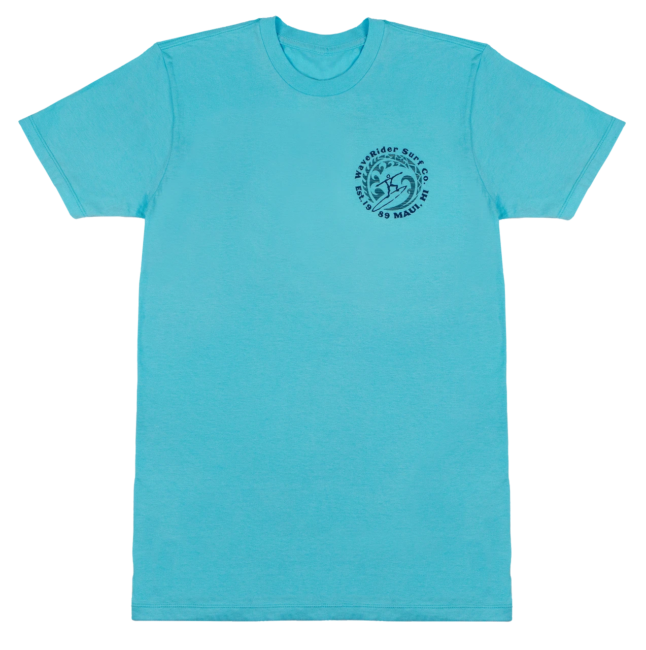 Crew Neck Tee - MAUI Petro Wave: Pacific Blue 3 Crew Neck Tee - MAUI Petro Wave: Pacific Blue