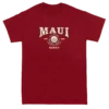 Vintage Dyed Tee - MAUI Collegiate: Wine -Hawaiian Style Shop 14671M VintageTeeCollegiateMaui Front Wine 34311.1663892949