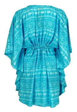 Napua Collection Cover Ups: Batik - Turquoise 9 Napua Collection Cover Ups: Batik - Turquoise -Hawaiian Style Shop 19900 BA 1 Napua CoverUps BatikTurquoise Model Back 16616.1707853064