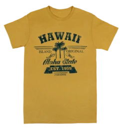Crew Neck Tee - Aloha State: Gold