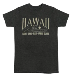 Crew Neck Tee - Islands Of Aloha: Charcoal Heather