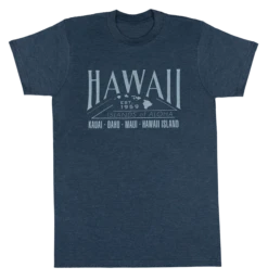 Crew Neck Tee - Islands Of Aloha: Denim Heather
