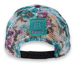 Robin Ruth® Cap - HI Floral: Teal Purple -Hawaiian Style Shop 30153 RRCap FloralMint Back 61716.1699924077