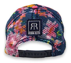 Robin Ruth® Cap - HI Floral: Navy Pink -Hawaiian Style Shop 30153 RRCap FloralNavy Back 42705.1699924039