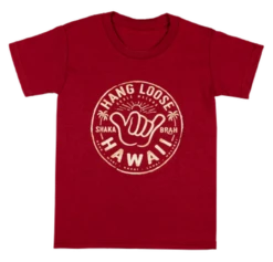 Hawaiian Performance Surfwear® Child's Tee - Shaka Brah: Red