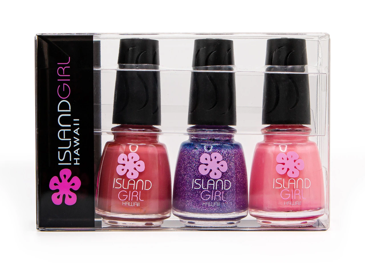 Island Girl® Hawaii 3 Pack Nail Color Set: Pink/Purple 4 Island Girl® Hawaii 3 Pack Nail Color Set: Pink/Purple - Image 2
