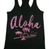 Island Girl® Racerback Tee - Aloha Palms: Black -Hawaiian Style Shop 39605 RacerbackIGPalms Front Black 48885.1661890553