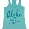 Island Girl® Racerback Tee - Aloha Palms: Mint -Hawaiian Style Shop 39605 RacerbackIGPalms Front Mint 12194.1661890732