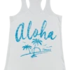 Island Girl® Racerback Tee - Aloha Palms: White