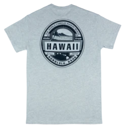 Crew Neck Tee - Waikiki Beach: Ash -Hawaiian Style Shop 42081 CrewNeckTee WaikikiBeach Back Ash 40392.1660599807