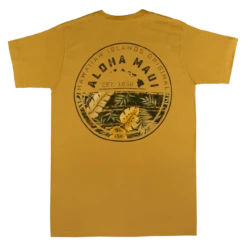 Crew Neck Tee - MAUI Tropic: Gold -Hawaiian Style Shop 42969M CrewNeckTee MAUITropic Gold Back 82816.1661900094