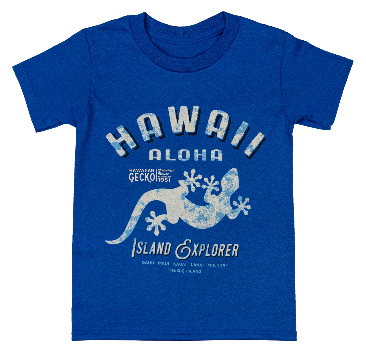 Hawaiian Performance Surfwear® Child's Tee - Island Explorer: Royal Blue 3 Hawaiian Performance Surfwear® Child's Tee - Island Explorer: Royal Blue