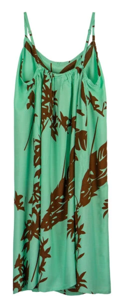 Napua Collection Sundress: Haleconia - Turquoise W/ Brown -Hawaiian Style Shop 44761 HA Napua Sundress HaleconiaTurquoiseBrown Flat Back 27838.1707854422
