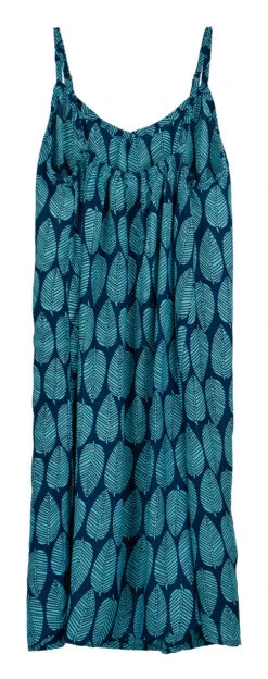 Napua Collection Sundress: Mango Leaves - Blue -Hawaiian Style Shop 44761 MA 1 Napua Sundress MangoLeavesBlue Flat Back 82635.1707853797