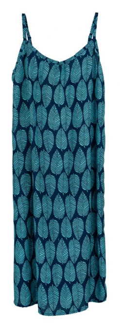 Napua Collection Sundress: Mango Leaves - Blue -Hawaiian Style Shop 44761 MA 1 Napua Sundress MangoLeavesBlue Flat Front 14478.1707853797