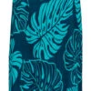 Napua Collection Sundress: Monstera Leaf - Navy W/ Blue -Hawaiian Style Shop 44761 MO Napua Sundress MonsteraLeafNavyBlue Model Front 78375.1707853558