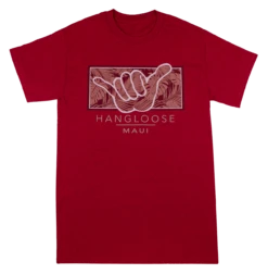 Crew Neck Tee - MAUI Hangloose Frame: Red Heather
