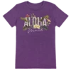 Ladies Crew Neck Tee - MAUI Garden: Purple Heather -Hawaiian Style Shop 51147M AdultTeeMauiGarden Front PurpleHeather 27025.1659644314