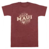 Vintage Dyed Tee - MAUI Islands: Maroon Heather -Hawaiian Style Shop 51840M VintageTeeIslandsMaui Front MaroonHeather 30603.1663895003
