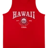 Men's TANK TOP - Collegiate: Red -Hawaiian Style Shop 51851 TankTop Collegiate Front Red 33629.1682988717