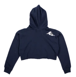 Robin Ruth® Cropped Sweatshirt Hoodie Zip Up - Hawaii Arch: Navy -Hawaiian Style Shop 54975 CROPPED RRCroppedHoodie HawaiiArch Navy Back 28497.1699039982