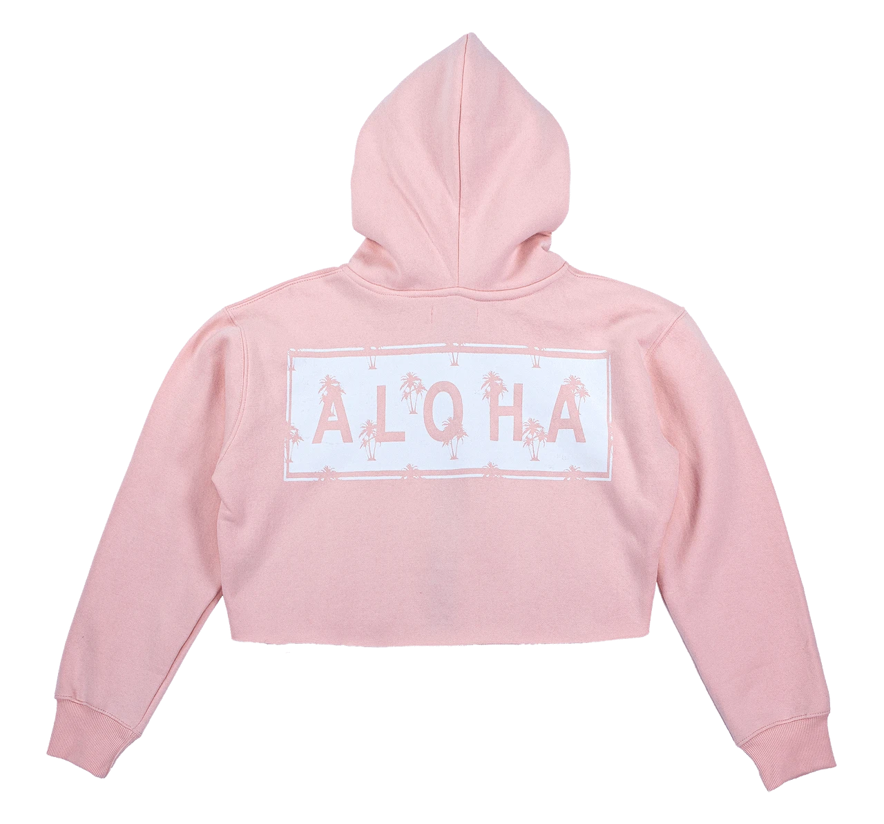 Robin Ruth® Cropped Sweatshirt Hoodie Zip Up - Kanaka Aloha: Dusty Rose 4 Robin Ruth® Cropped Sweatshirt Hoodie Zip Up - Kanaka Aloha: Dusty Rose - Image 2