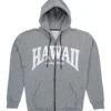 Robin Ruth® Sweatshirt Hoodie Zip Up - Hawaii Arch: Gray -Hawaiian Style Shop 54975 RRSweatshirtHoodie HawaiiArch Gray Front 68387.1706663709