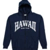 Robin Ruth® Sweatshirt Hoodie Zip Up - Hawaii Arch: Navy 2 Robin Ruth® Sweatshirt Hoodie Zip Up - Hawaii Arch: Navy -Hawaiian Style Shop 54975 RRSweatshirtHoodie HawaiiArch Navy Front 21921.1706663655