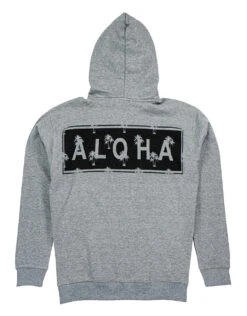 Robin Ruth® Sweatshirt Hoodie Zip Up - Kanaka Aloha: Gray -Hawaiian Style Shop 54975 RRSweatshirtHoodie KanakaAloha Gray Back 95837.1706664162