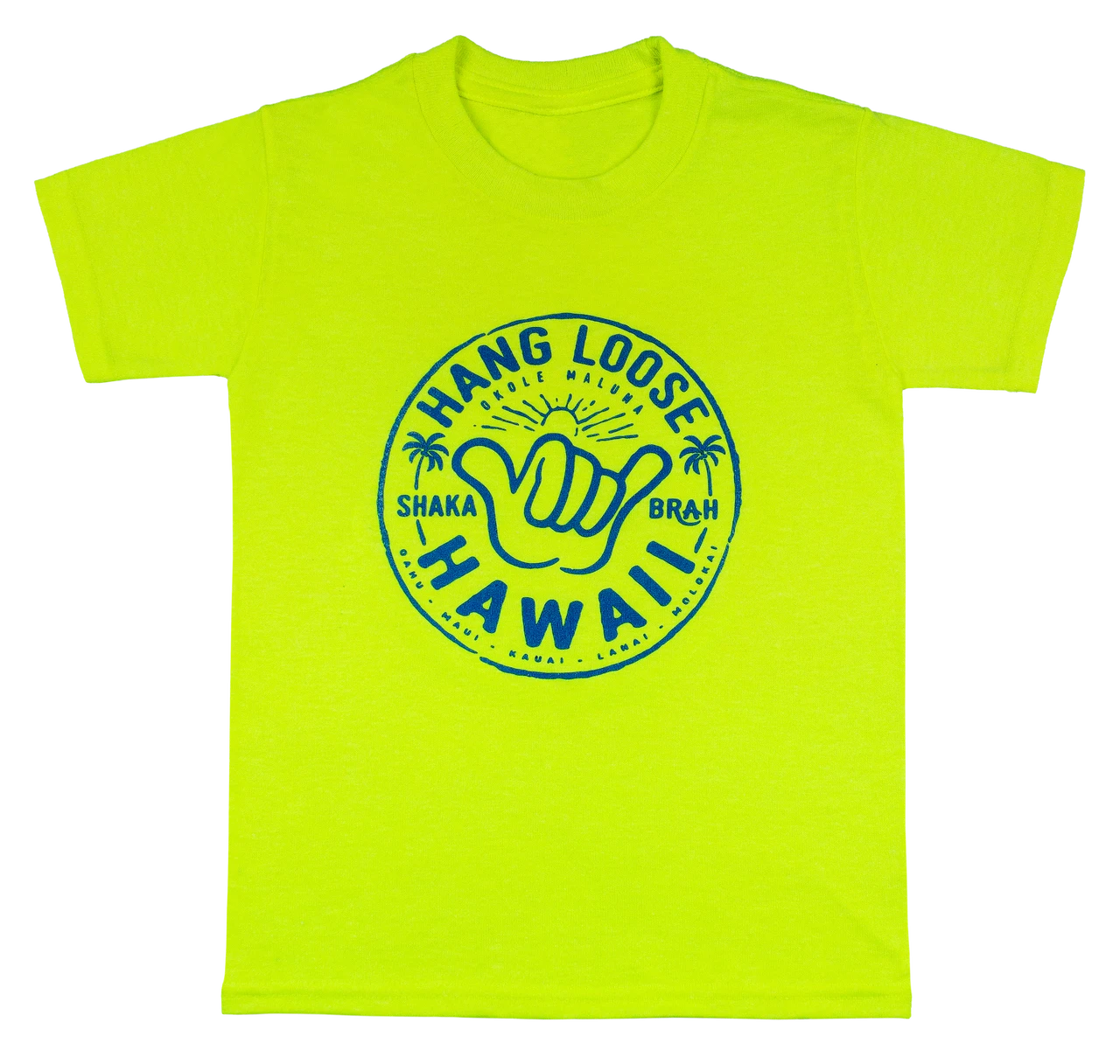 Hawaiian Performance Surfwear® Child's Tee - NEON Shaka Brah: Neon Yellow 3 Hawaiian Performance Surfwear® Child's Tee - NEON Shaka Brah: Neon Yellow