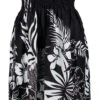 Ladies Elastic Tube Dress - Borders: Black -Hawaiian Style Shop 56657 BRD BLK TubeDress Borders Model 40347.1707875540