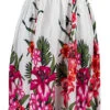 Ladies Elastic Tube Dress - Floral Mix: White -Hawaiian Style Shop 56657 WHITE TubeDress FloralMix Model 48254.1707875656
