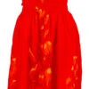 Ladies Elastic Tube Dress - Hibiscus Watercolor: Orange -Hawaiian Style Shop 5665722 RED TubeDress HibiscusWatercolor Model 49834.1707875084