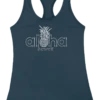 Island Girl® Racerback Tee - Aloha Pine: Indigo Blue -Hawaiian Style Shop 62379 RacerbackIG AlohaPine IndigoBlue Front 75435.1663727128