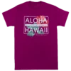 Ladies Crew Neck Tee - Pualani: Berry -Hawaiian Style Shop 67854 AdultTee Pualani Berry Front 63707.1658773109