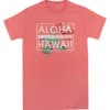 Ladies Crew Neck Tee - Pualani: Coral -Hawaiian Style Shop 67854 AdultTee Pualani Coral Front 00338.1658773078