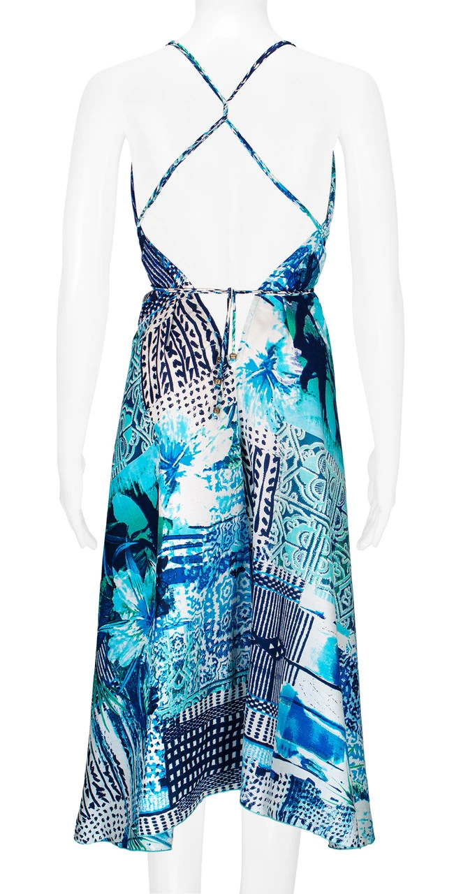 Robin Ruth® Maxi Dress: Blue Palm 6 Robin Ruth® Maxi Dress: Blue Palm - Image 4