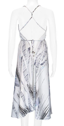 Robin Ruth® Maxi Dress: Hibiscus Canvas -Hawaiian Style Shop 68484 RRMaxiDress Halter HibiscusCanvas Model Back 26735.1689792824