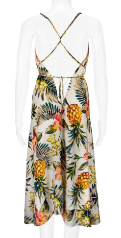 Robin Ruth® Maxi Dress: Pineapple Floral 13 Robin Ruth® Maxi Dress: Pineapple Floral -Hawaiian Style Shop 68484 RRMaxiDress Halter PineappleFloral Model Back 12731.1709174393