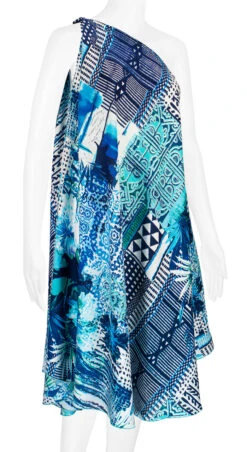 Robin Ruth® Maxi Dress: Blue Palm 21 Robin Ruth® Maxi Dress: Blue Palm -Hawaiian Style Shop 68484 RRMaxiDress Shoulder BluePalm Model RightView 07048.1689792095