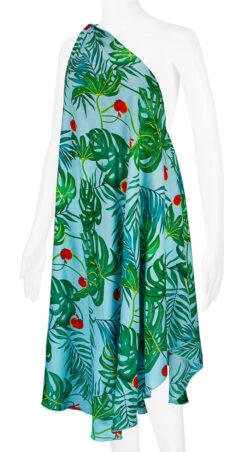 Robin Ruth® Maxi Dress: Tropical Fronds 16 Robin Ruth® Maxi Dress: Tropical Fronds -Hawaiian Style Shop 68484 RRMaxiDress Shoulder TropicalFronds Model LeftView 06537.1689793664