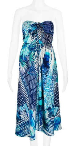 Robin Ruth® Maxi Dress: Blue Palm 23 Robin Ruth® Maxi Dress: Blue Palm -Hawaiian Style Shop 68484 RRMaxiDress Tube BluePalm Model Front 33134.1689792095