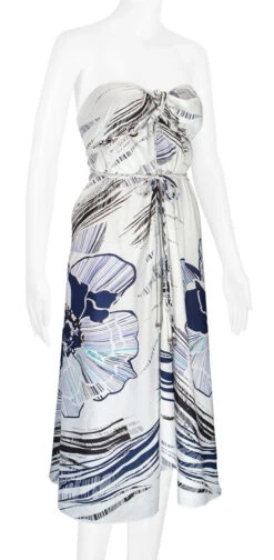 Robin Ruth® Maxi Dress: Hibiscus Canvas -Hawaiian Style Shop 68484 RRMaxiDress Tube HibiscusCanvas Model RightView 89735.1689792824