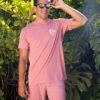 Crew Neck Tee - Sunny Aloha: Dusty Rose -Hawaiian Style Shop 6X2A2160 48726.1700004655