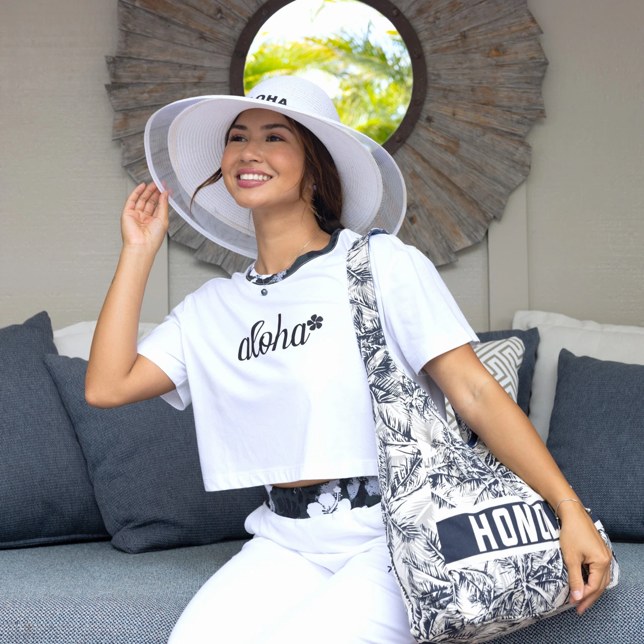 Island Design Collection Crop Tee: White 3 Island Design Collection Crop Tee: White