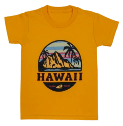 Hawaiian Performance Surfwear® Child's Tee - Tropical Sunset: Gold